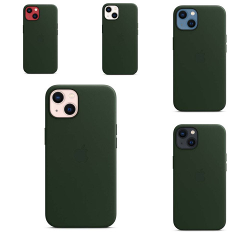 Чохол Leather Case with MagSafe на iPhone 13 Sequoia green